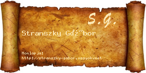 Stranszky Gábor névjegykártya