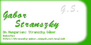 gabor stranszky business card