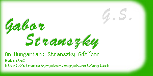 gabor stranszky business card